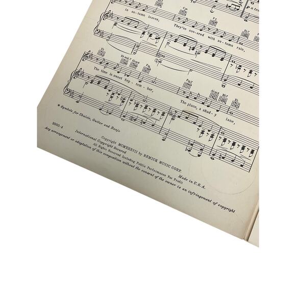September In The Rain Sheet Music1937 Melody for Two Al Dubin Harry Warren - Picture 4 of 5